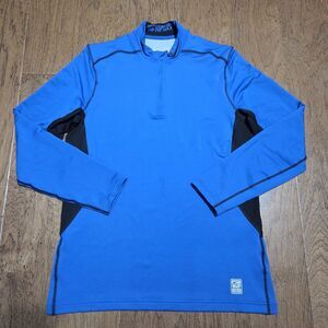 Nike Pro Combat Training Top Mens Large Hyperwarm Dri-FIT Max 1/4 Zip Blue